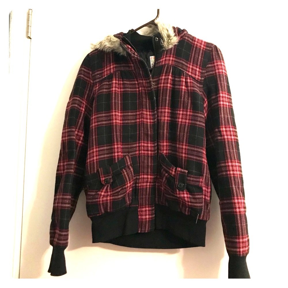 Faux fur hooded roxy coat